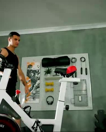 8Kg Flywheel Exercise Bike Adjustable Fitness Cycle Trainer, White