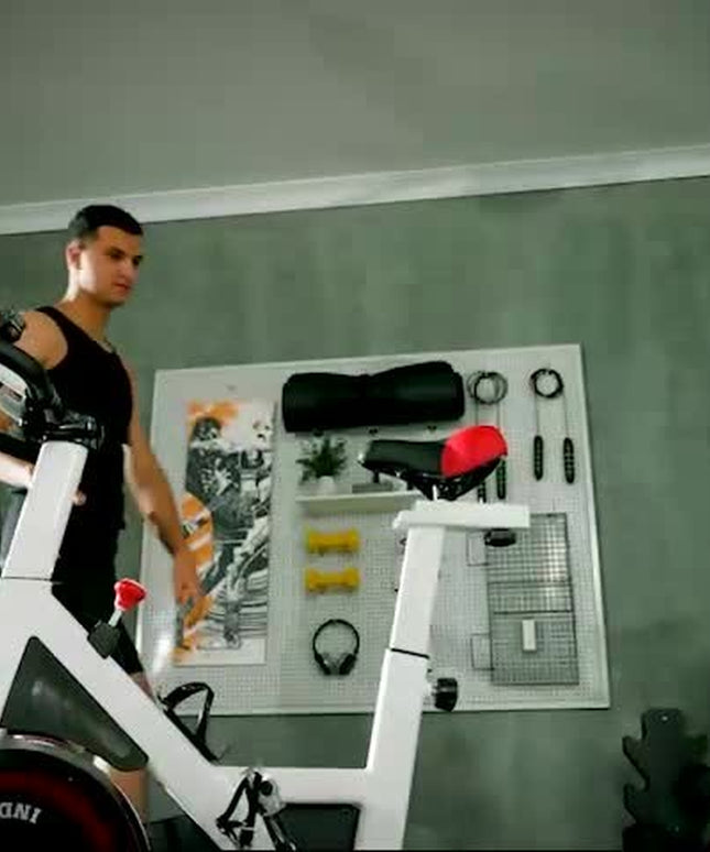 8Kg Flywheel Exercise Bike Adjustable Fitness Cycle Trainer, White