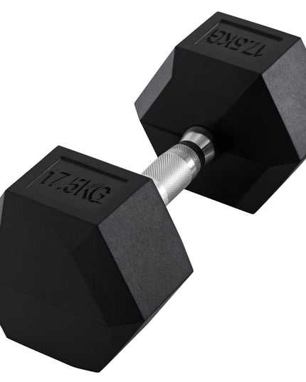 Single Rubber Hex Dumbbell Encased Ergo Weights Home Exercise Gym Fitness