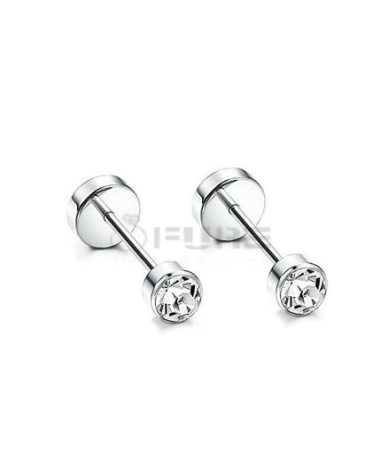 Attractive Small Tiny round 3MM CZ Crystal Silver Ear Studs Earrings Jewellery