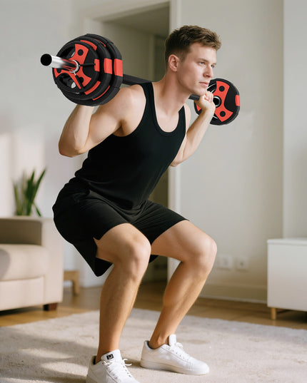 20Kg Adjustable Barbell Set, Body Pump Bar and Weights Set for Home Gym