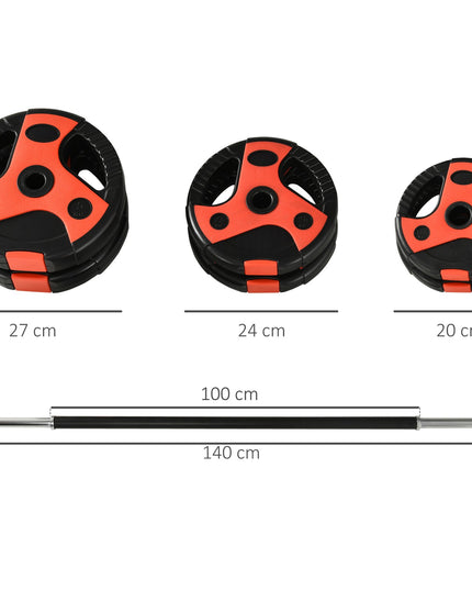 20Kg Adjustable Barbell Set, Body Pump Bar and Weights Set for Home Gym