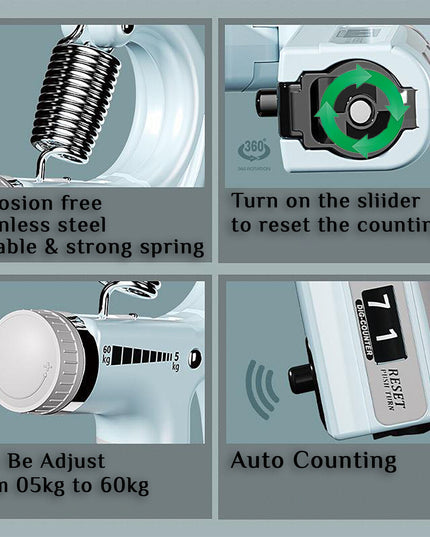 5-60KG Sport Hand Grip Strengthener Adjustable Forearm Trainer Finger Exerciser