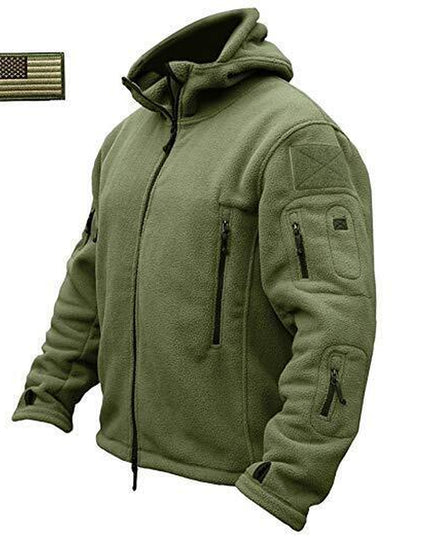 Men Casual Coat Tactical Recon Fleece Jacket Full Zip Army Hoodie Combat Hoody
