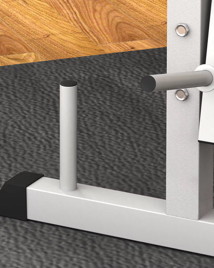 HOMCOM Adjustable Weight Bench with Squat Rack, Heavy Duty Bench Press Rack with Preacher Curl Pad, Leg Developer