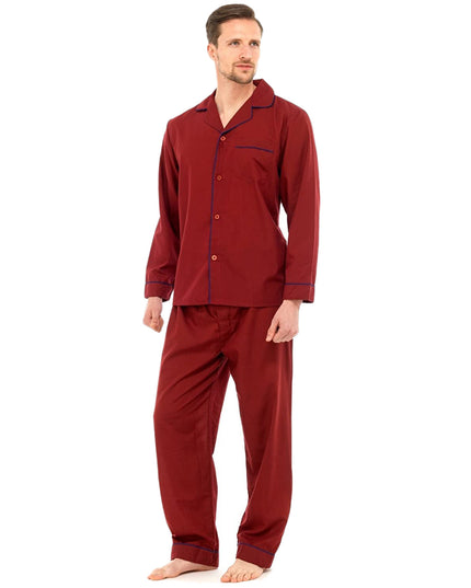 MENS TRADITIONAL PYJAMAS SET PLAIN PJ NIGHTWEAR LOUNGE WEAR TOP PANTS TROUSERS