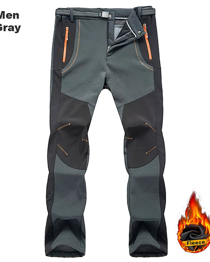 Thick Warm Fleece Hiking Pants Men Winter Waterproof Windproof Outdoor Soft Shell Rain Trousers Trekking Camping Ski Pants
