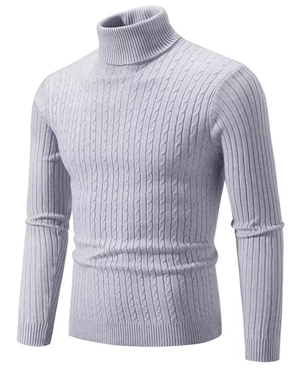 New Men'S High Neck Sweater Solid Color Pullover Knitted Warm Casual Turtleneck Sweatwear Woolen Mens Winter Outdoor Tops