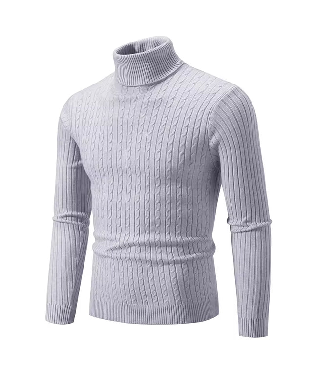 New Men'S High Neck Sweater Solid Color Pullover Knitted Warm Casual Turtleneck Sweatwear Woolen Mens Winter Outdoor Tops