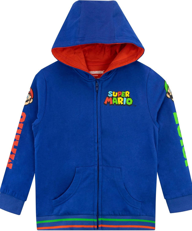 Super Mario Hoodie | Boys' Hoodies | Luigi Zip up Hoody | Jumper for Kids