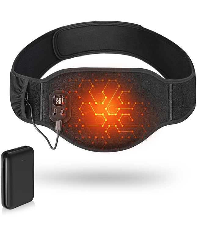 Aroma Season Menstrual Heating Pad, 4 Heat Levels and Auto-Off, 8000Mah Power Bank, Period Pain Relief for Lower Back Lumbar Waist Abdomen, Rechargeable, Gifts for Women Girls (Black)