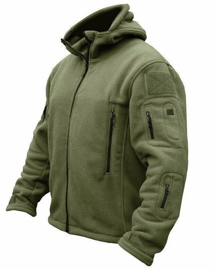 Men Casual Coat Tactical Recon Fleece Jacket Full Zip Army Hoodie Combat Hoody