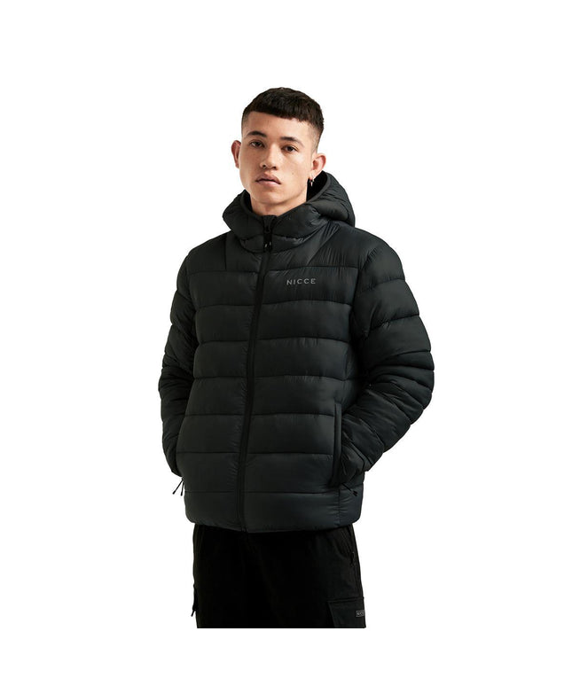 Mens Nicce Hooded Puffer Jacket Water Resistant Zip Pockets Padded Coat