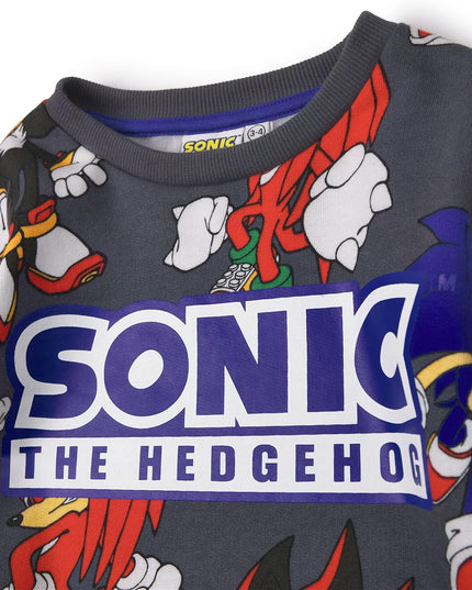 Boys Sweatshirt & Shorts Set | Kids All over Print Graphic Sweater with Matching Bottoms | Shadow Knuckles Apparel Outfit for Gamers | Daywear Gaming Character Merchandise Gift