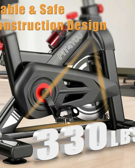 Exercise Bike Indoor Cycling Home Gym Workout Cardio Fitness LCD Monitor Black