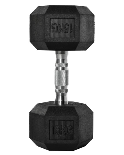 Single Rubber Hex Dumbbell Encased Ergo Weights Home Exercise Gym Fitness