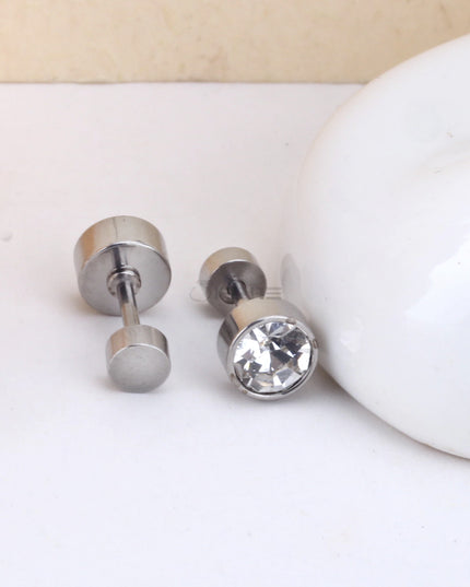 Attractive Small Tiny round 3MM CZ Crystal Silver Ear Studs Earrings Jewellery