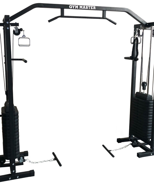 GYM MASTER 180kg Cable Crossover Machine with Pull-Up Bar – Multi-Station Home Gym Equipment with Attachments