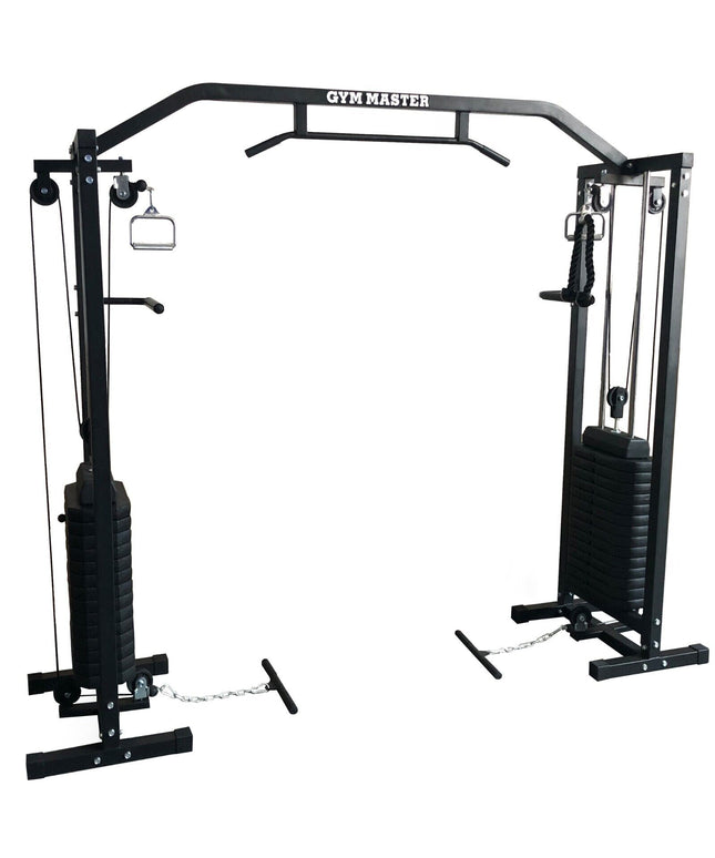 GYM MASTER 180kg Cable Crossover Machine with Pull-Up Bar – Multi-Station Home Gym Equipment with Attachments