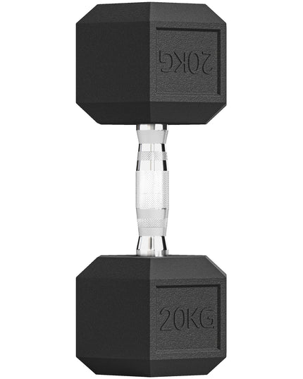 Single Rubber Hex Dumbbell Encased Ergo Weights Home Exercise Gym Fitness