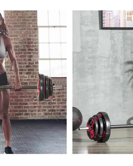 20Kg Adjustable Barbell Set, Body Pump Bar and Weights Set for Home Gym