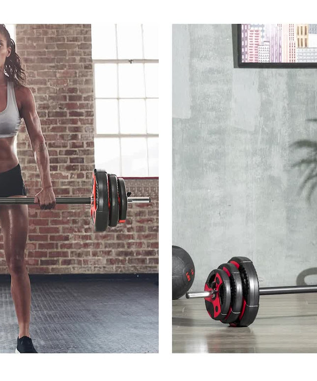 20Kg Adjustable Barbell Set, Body Pump Bar and Weights Set for Home Gym