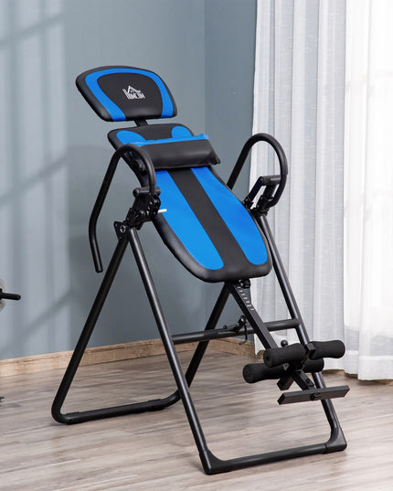 Foldable Gravity Inversion Table, Fitness Bench W/ Soft Ankle Cushions for Home