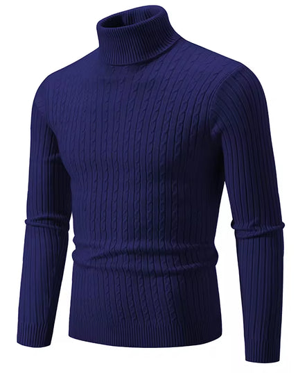 New Men'S High Neck Sweater Solid Color Pullover Knitted Warm Casual Turtleneck Sweatwear Woolen Mens Winter Outdoor Tops