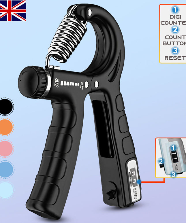 5-60KG Sport Hand Grip Strengthener Adjustable Forearm Trainer Finger Exerciser