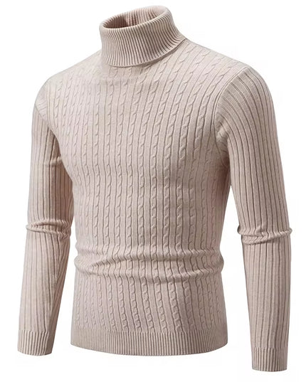 New Men'S High Neck Sweater Solid Color Pullover Knitted Warm Casual Turtleneck Sweatwear Woolen Mens Winter Outdoor Tops