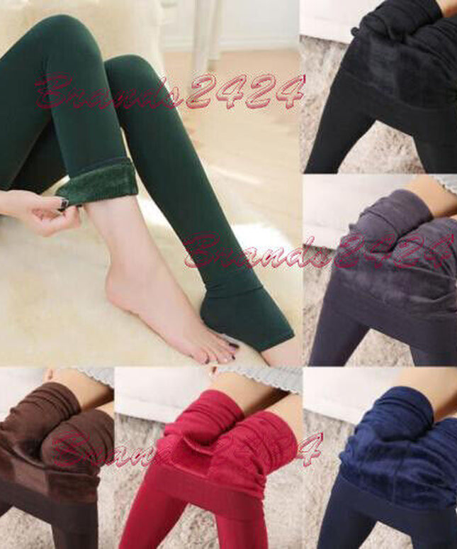 NEW WOMEN LADIES THICK WARM WINTER THERMAL FLEECE LINING LEGGINGS UK SIZE 08-18