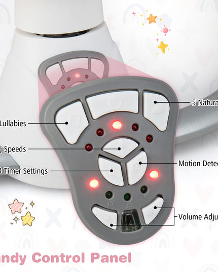 Baby Bouncer with 5 Swing Speeds and Built-In 17 Music for Newborn