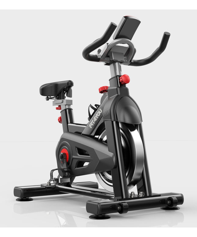 Exercise Bike Indoor Cycling Home Gym Workout Cardio Fitness LCD Monitor Black