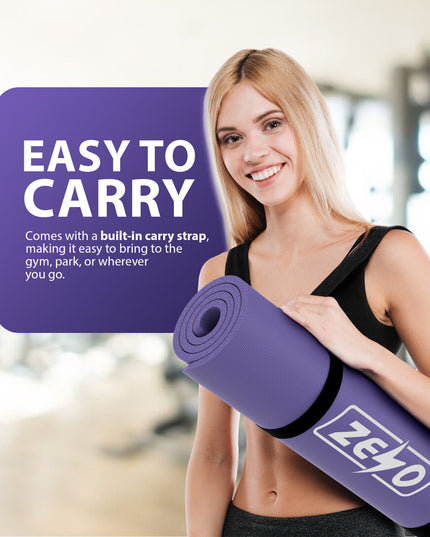 YOGA MAT 10MM THICK EXERCISE MAT GYM WORKOUT FITNESS PILATES HOME NON SLIP NBR