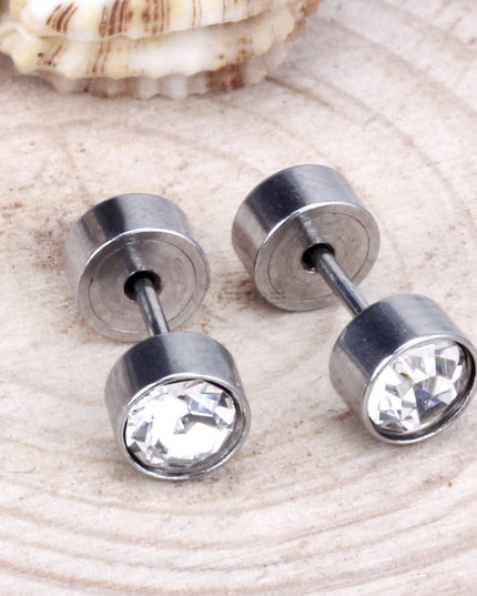 Attractive Small Tiny round 3MM CZ Crystal Silver Ear Studs Earrings Jewellery