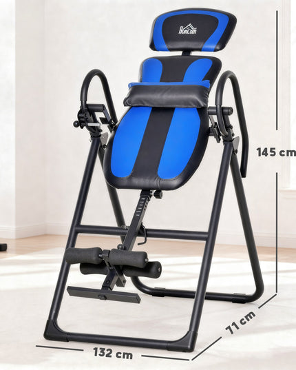 Foldable Gravity Inversion Table, Fitness Bench W/ Soft Ankle Cushions for Home