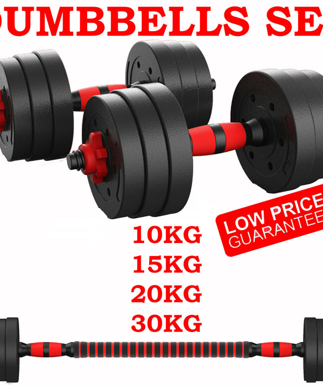 10KG / 30KG Dumbbell Set Pair – Adjustable Gym Weights for Strength Training & Home Workouts