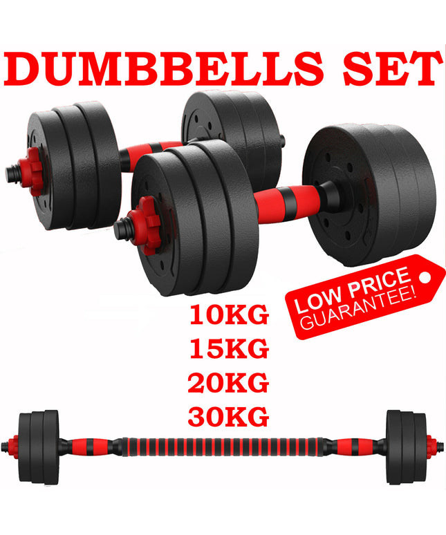 10KG / 30KG Dumbbell Set Pair – Adjustable Gym Weights for Strength Training & Home Workouts
