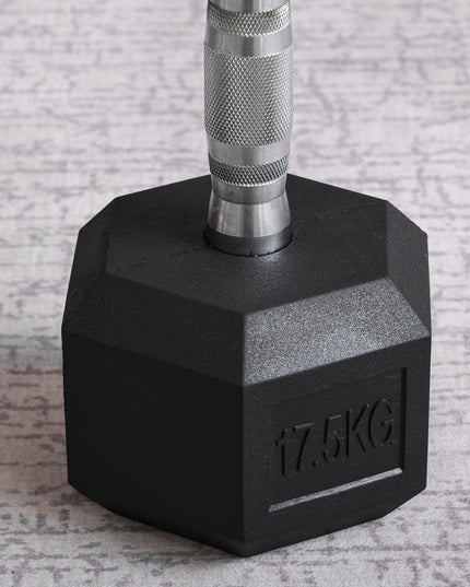 Single Rubber Hex Dumbbell Encased Ergo Weights Home Exercise Gym Fitness