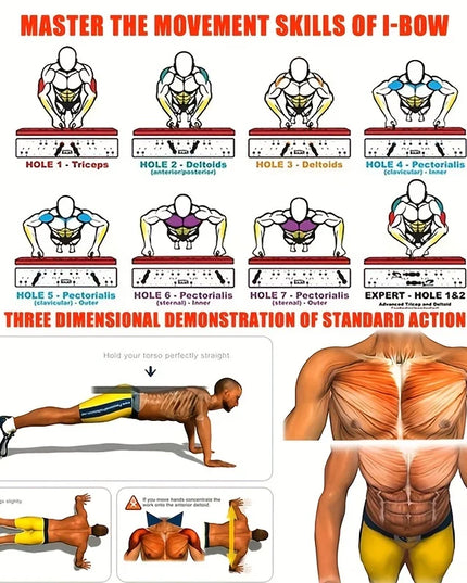 Push-Up Board Set Portable Multifunctional Push-Up Bar Foldable Fitness Equipment for Chest Abdomen Arms/Back Training