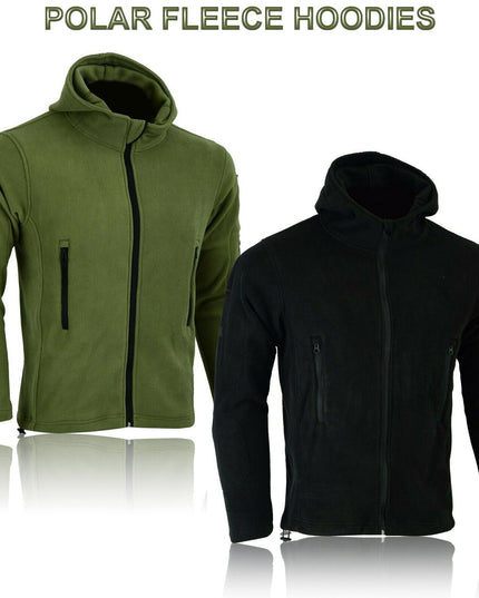 Men Casual Coat Tactical Recon Fleece Jacket Full Zip Army Hoodie Combat Hoody