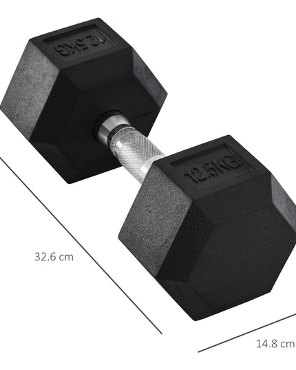 Single Rubber Hex Dumbbell Encased Ergo Weights Home Exercise Gym Fitness