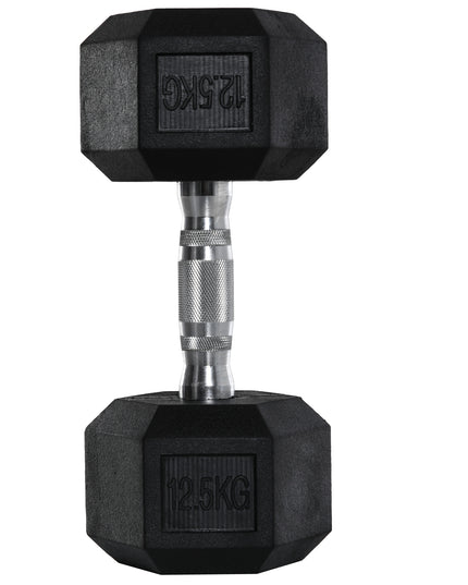 Single Rubber Hex Dumbbell Encased Ergo Weights Home Exercise Gym Fitness
