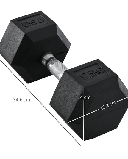 Single Rubber Hex Dumbbell Encased Ergo Weights Home Exercise Gym Fitness