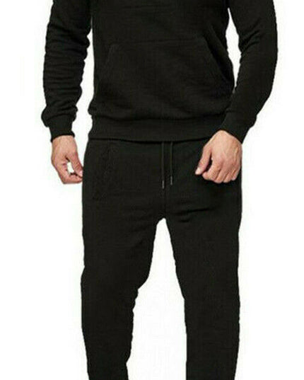 New Mens Pullover Tracksuit Hoodie Jogging Bottoms Set Stretch Sweater Jogger