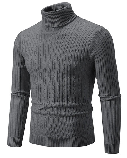 New Men'S High Neck Sweater Solid Color Pullover Knitted Warm Casual Turtleneck Sweatwear Woolen Mens Winter Outdoor Tops