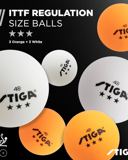 STIGA Performance Table Tennis Set – 2 or 4 Player Ping Pong Kit with USATT Approved Rackets & 3-Star Balls – 5-Ply Blade & Flared Handle