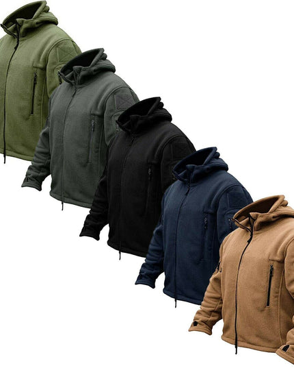 Men Casual Coat Tactical Recon Fleece Jacket Full Zip Army Hoodie Combat Hoody
